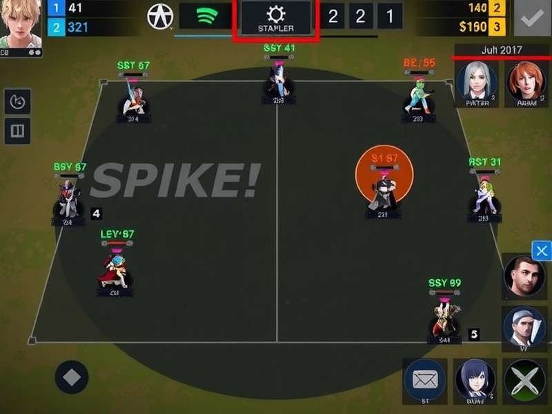 Volley Prime Rulers Strategy - Screenshot showing player positions and a highlighted spike target area